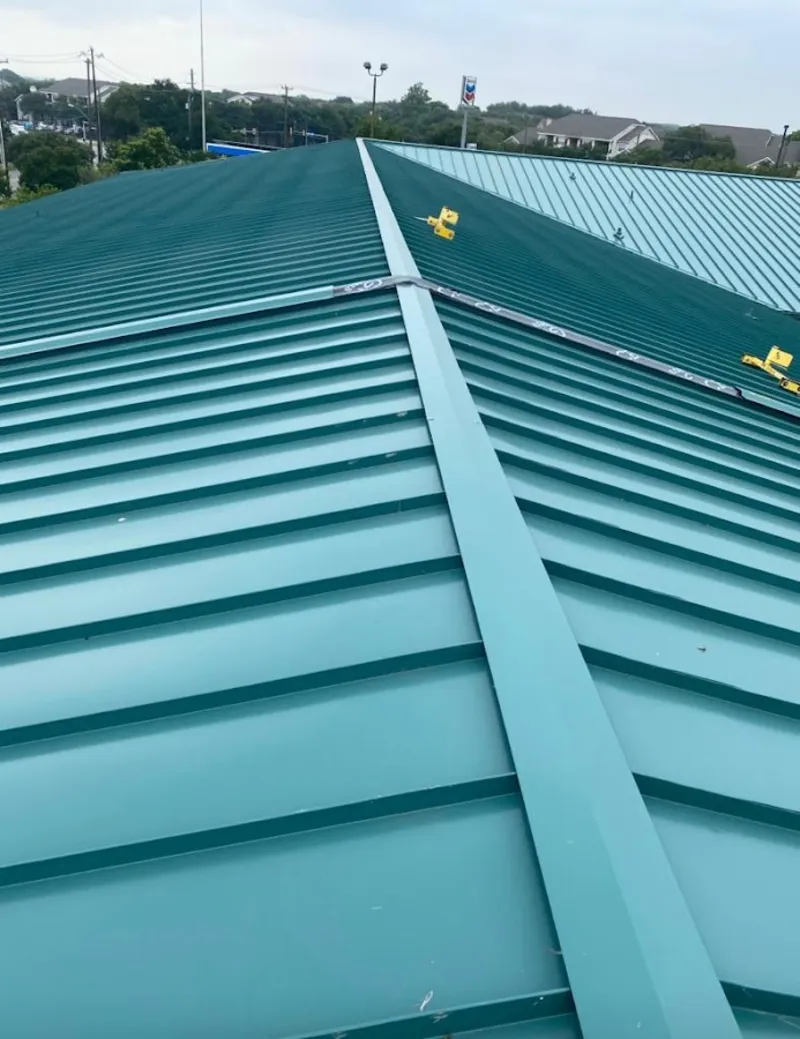 Green commercial metal roof ridge and valley for Metal Roof Repair in Willingboro
